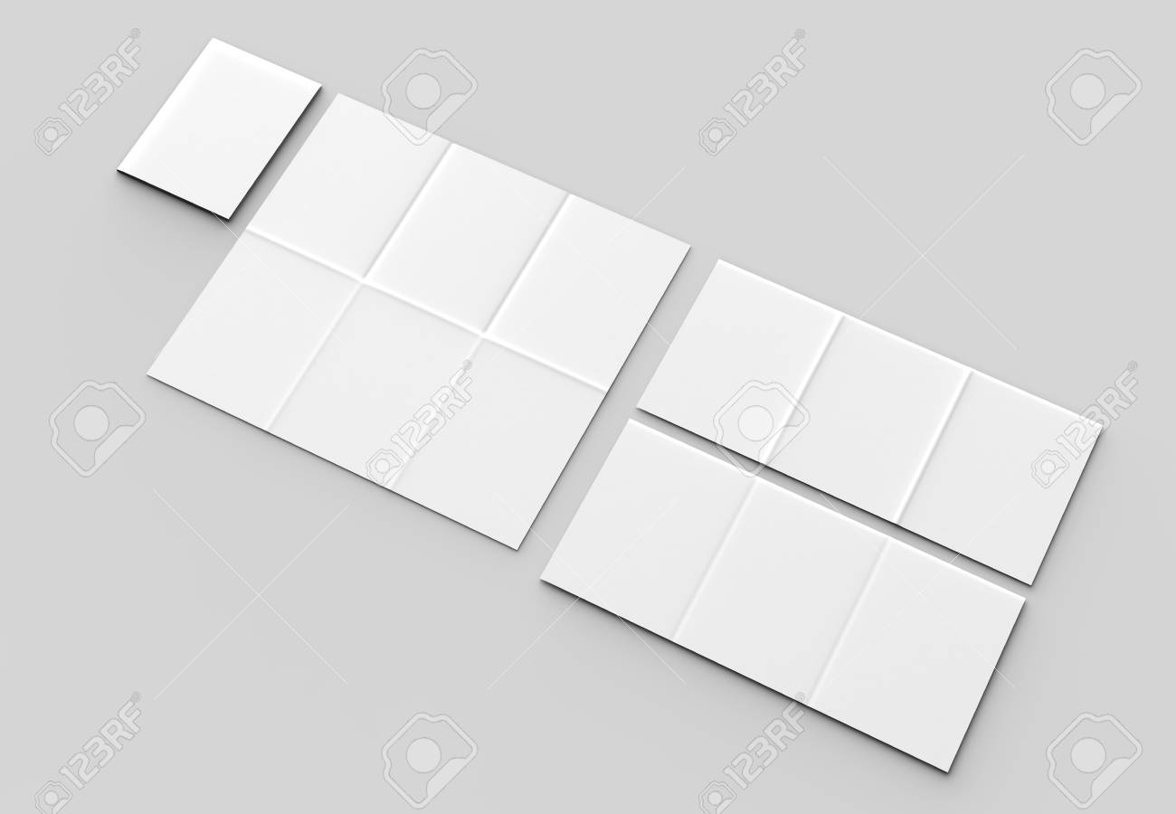 12 page leaflet french fold vertical brochure mock up isolated