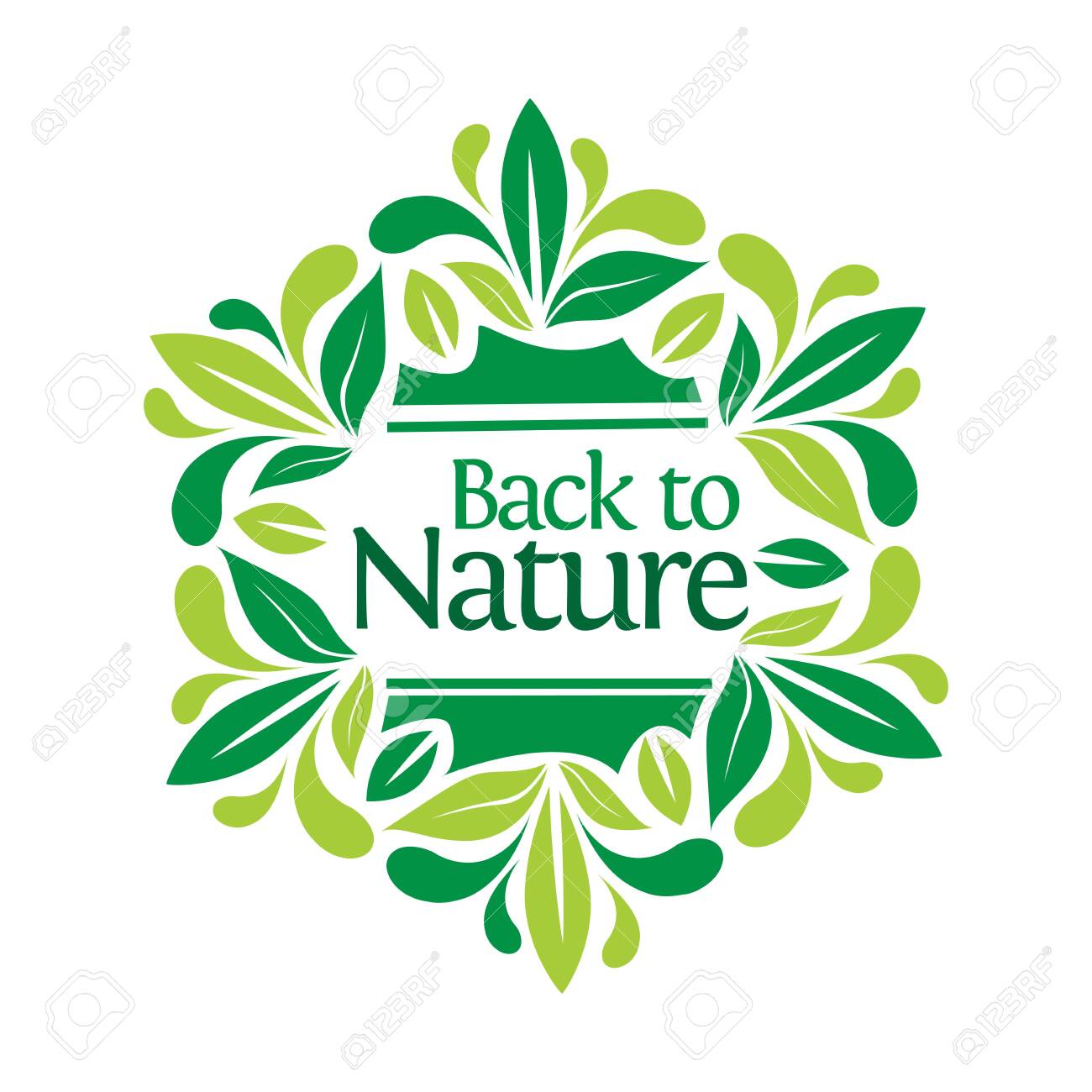 Lettering Back To Nature In Leaf Frame Lizenzfrei Nutzbare Vektorgrafiken Clip Arts Illustrationen Image