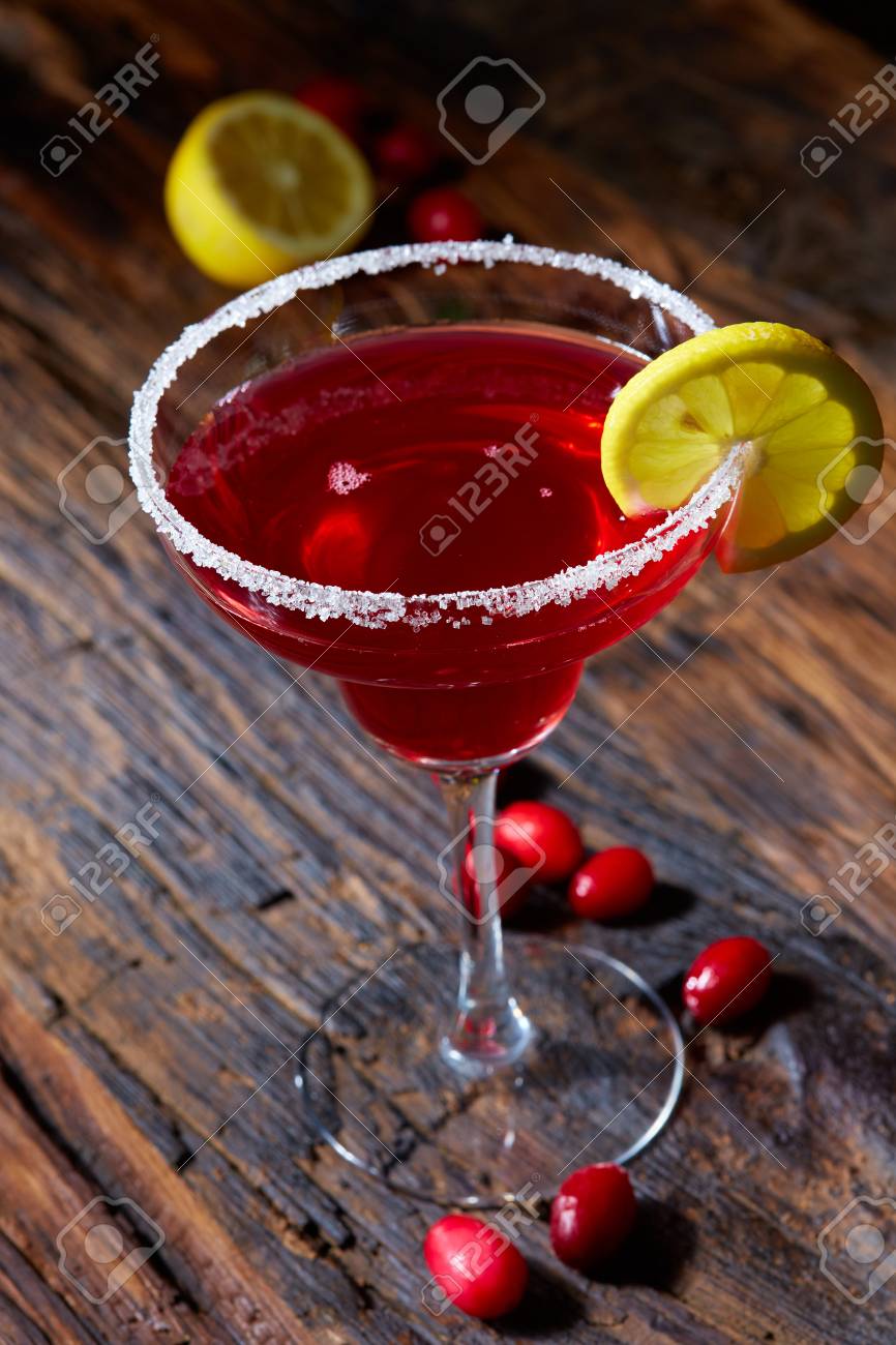 Transparent Background Vodka Triple Sec Lime Juice Cranberry