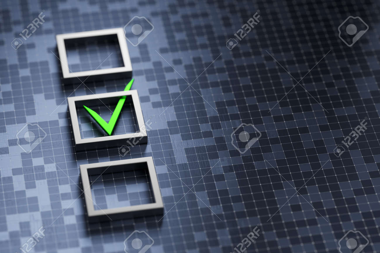 Zielony haczyk w ramce wyboru. dokonanie właściwego wyboru. ankieta. instytucje demokratyczne głosujące w demokratycznych wyborach, referendum. potwierdzenie, test testowy. badanie. wdrażanie prawa. renderowania 3d. - 184516493 Zielony haczyk w ramce wyboru. dokonanie właściwego wyboru. ankieta. instytucje demokratyczne głosujące w demokratycznych wyborach, referendum. potwierdzenie, test testowy. badanie. wdrażanie prawa. renderowania 3d. - 184516493