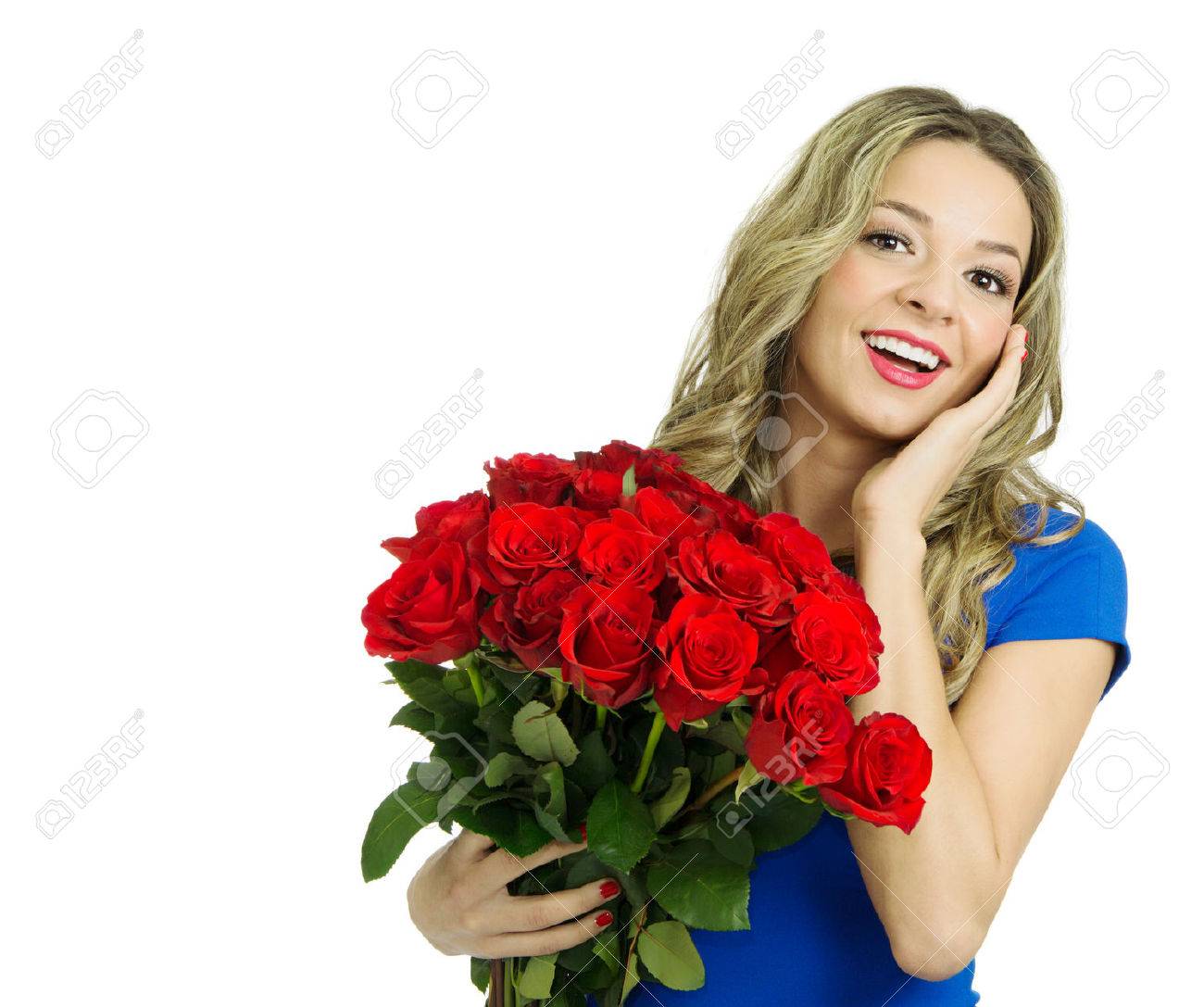 Beautiful blond with roses picture 625