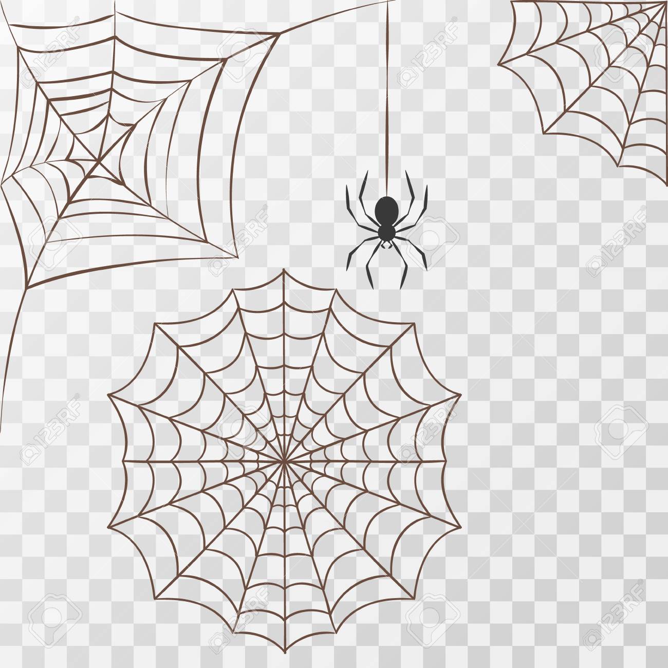 Cobweb Set Spider Web Halloween Black Vector Insect Design Spiderweb Horror Danger Trap Scary Silhouette Arachnid Illustration Spooky Fear Thread Animal Line Creepy Hanging Netting Royalty Free Svg Cliparts Vectors And Stock