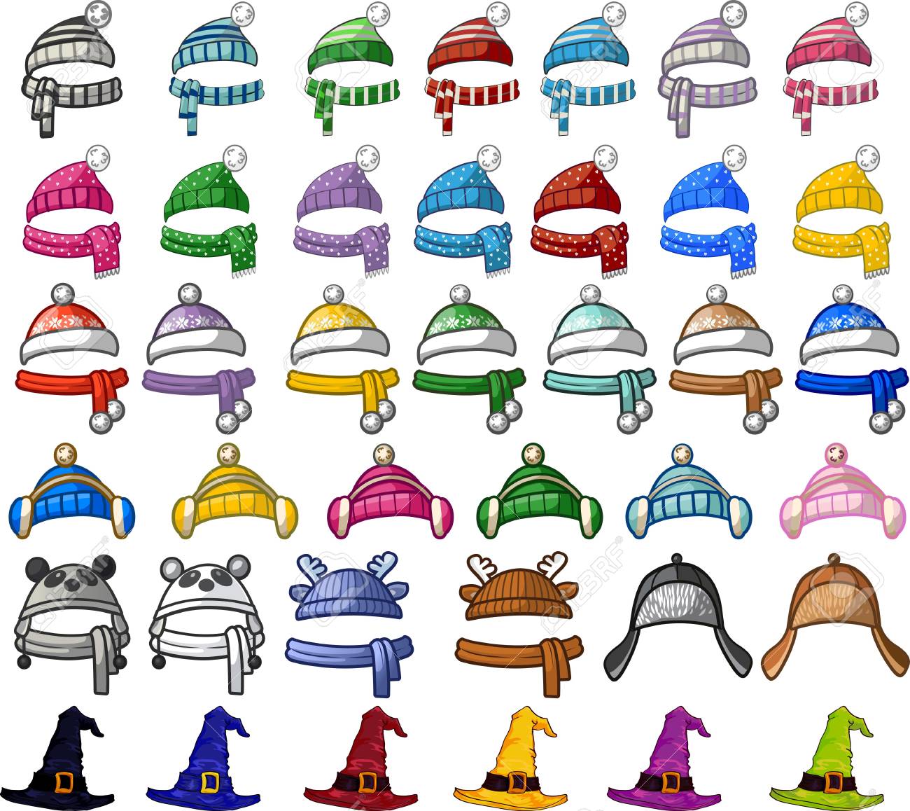 different winter hats