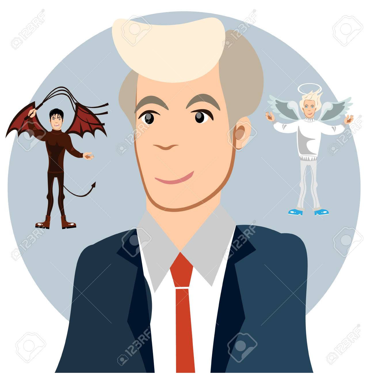 天使と悪魔の間の男性 のイラスト素材 ベクタ Image