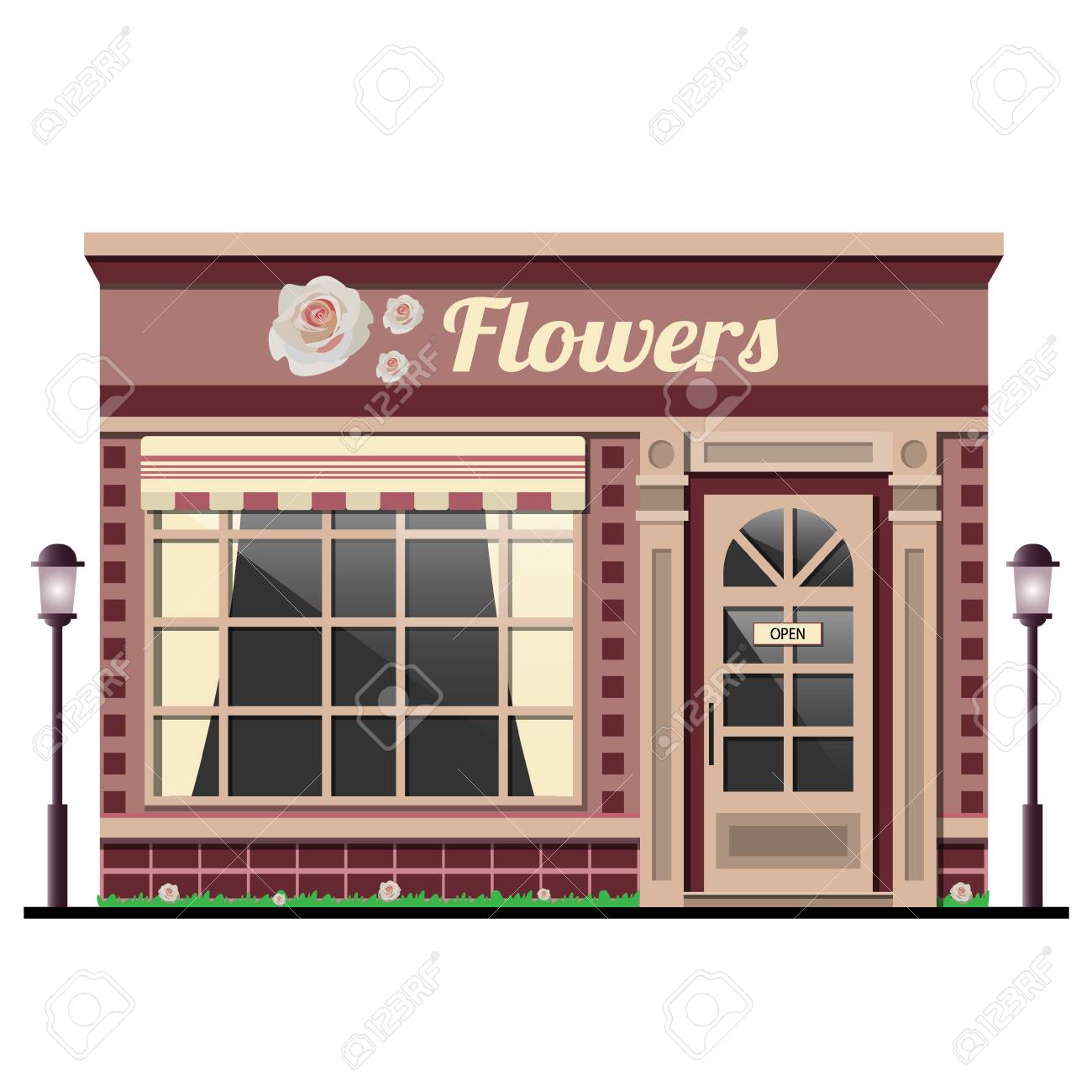 フラワー ショップ 店の外観 のイラスト素材 ベクタ Image