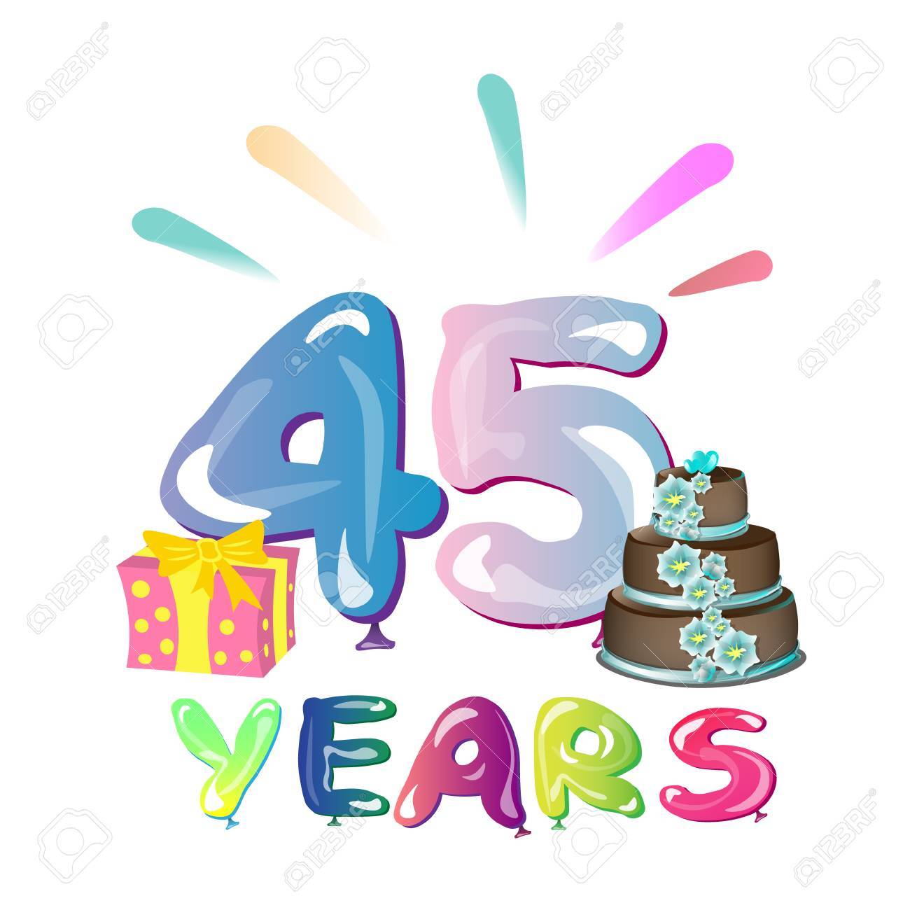 45 Ans Anniversaire Logo De Celebration Clip Art Libres De Droits Vecteurs Et Illustration Image