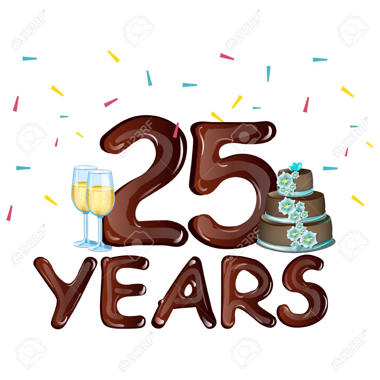 25 years anniversary celebration card royalty free cliparts vectors
