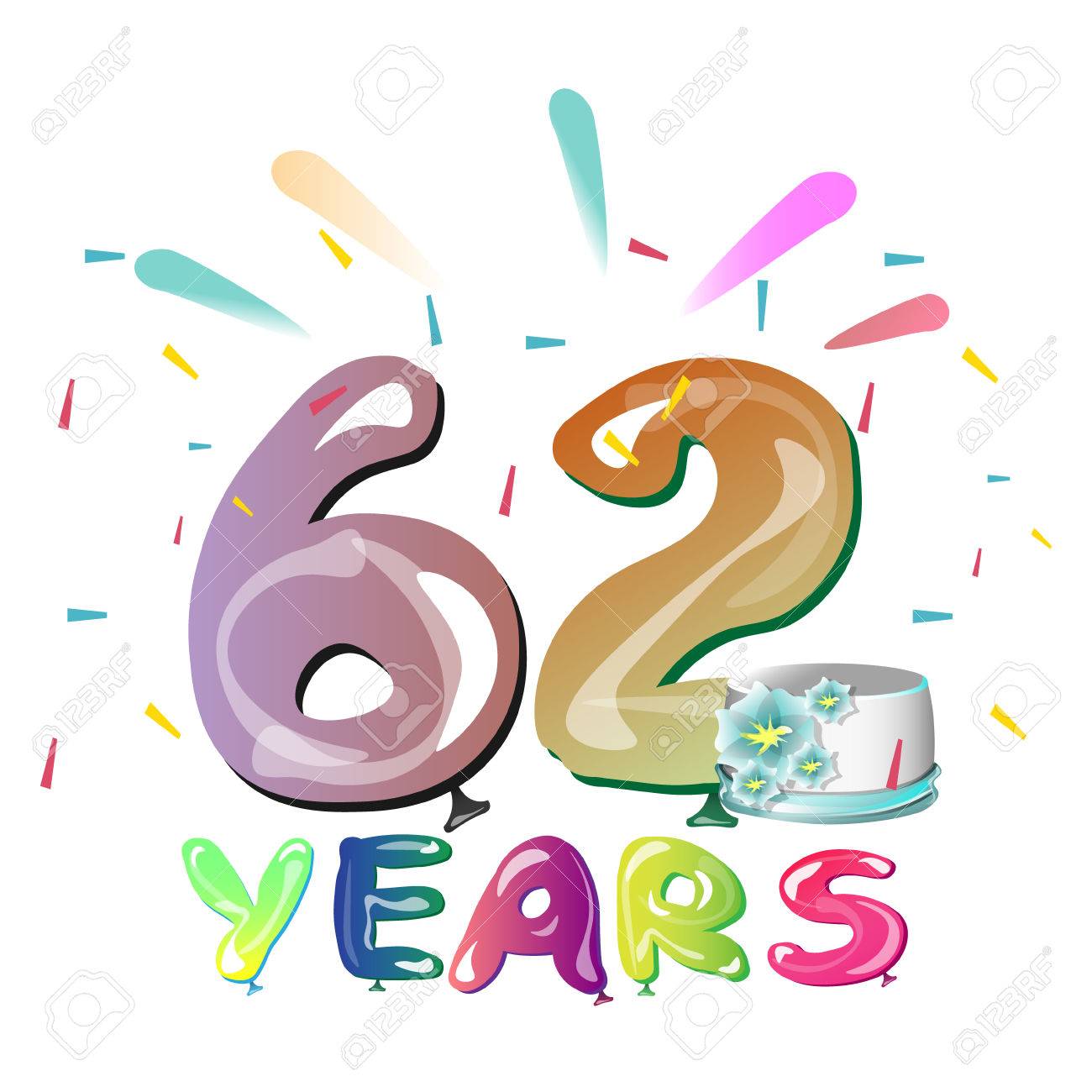 Happy 62nd Birthday Royalty Free Cliparts Vectors And Stock Illustration Image 83811905