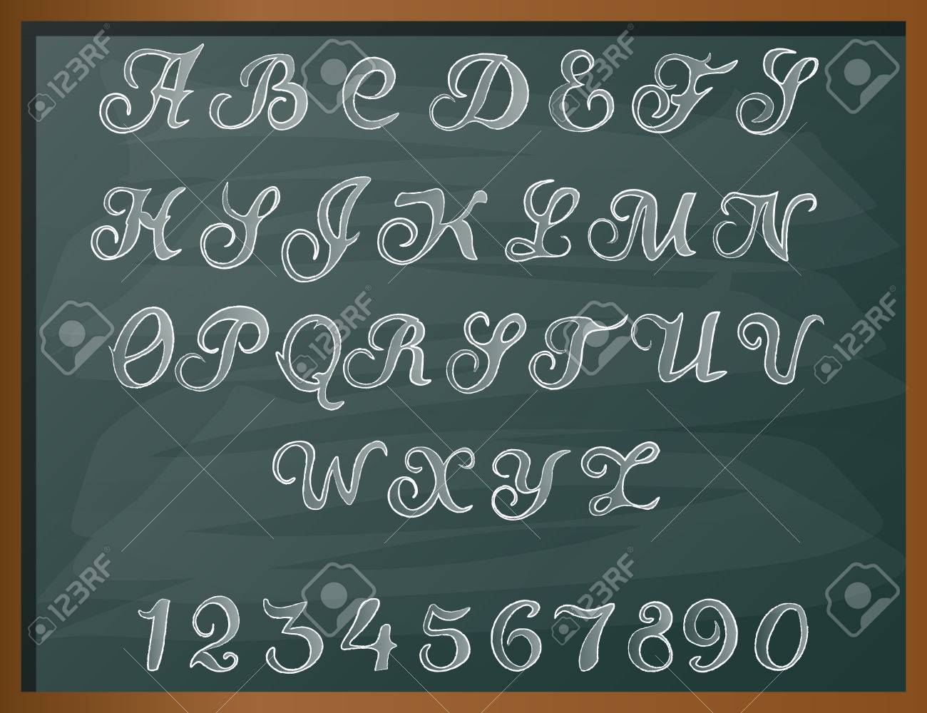 字のチョークと黒板背景上に描画します。のイラスト素材・ベクター  