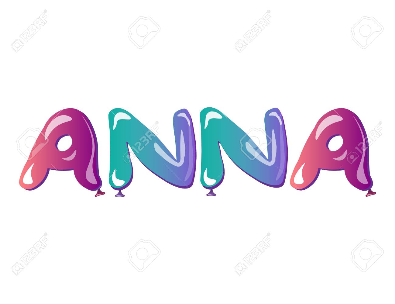 Female Name Anna Text Balloons Royalty Free Svg Cliparts Vectors And Stock Illustration Image