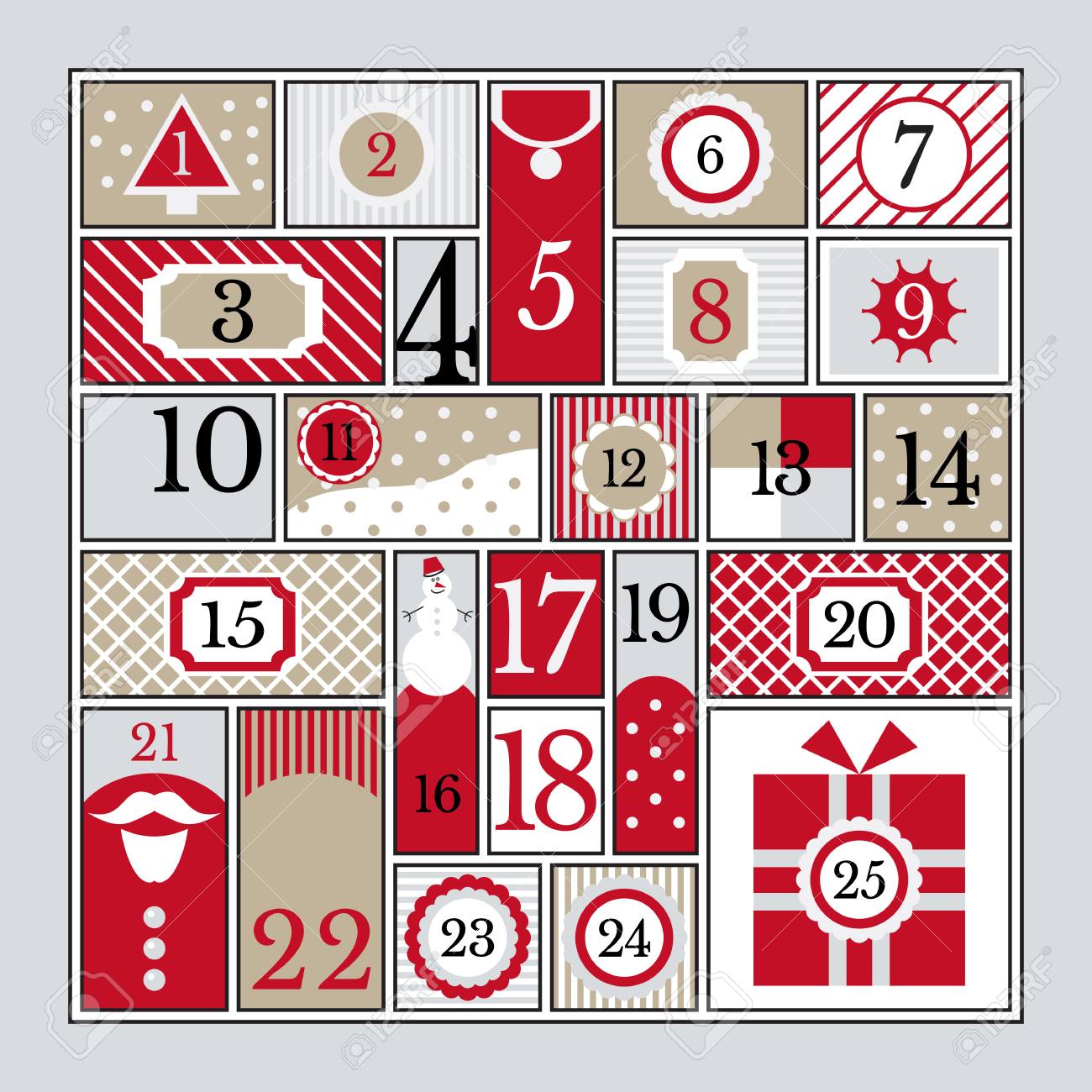 Advent Calendar Vector Illustration. Royalty Free SVG, Cliparts, Vectors,  and Stock Illustration. Image 85063263.