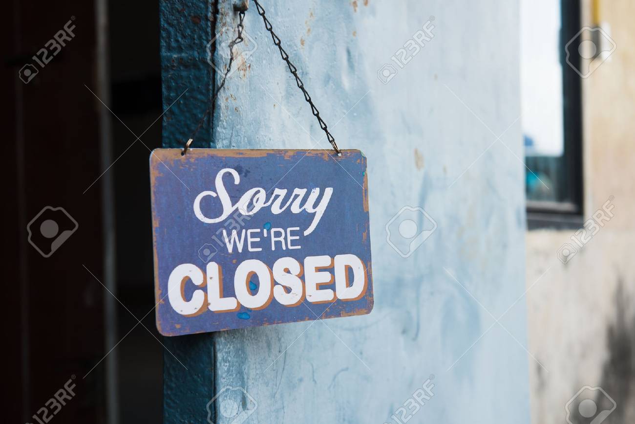 closed sign on door