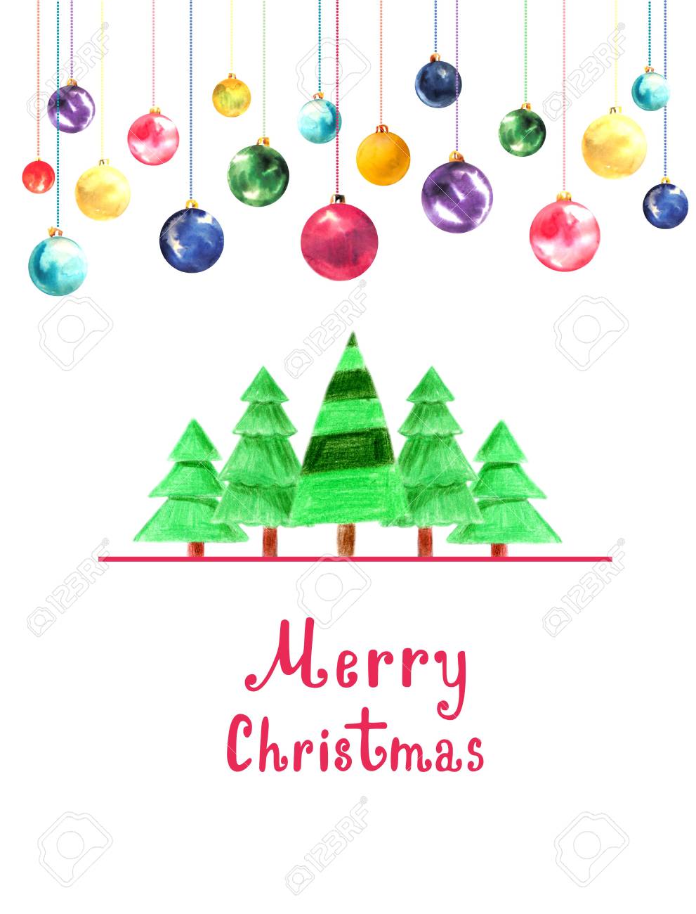 christmas card with christmas trees and the words merry christmas words christmas card