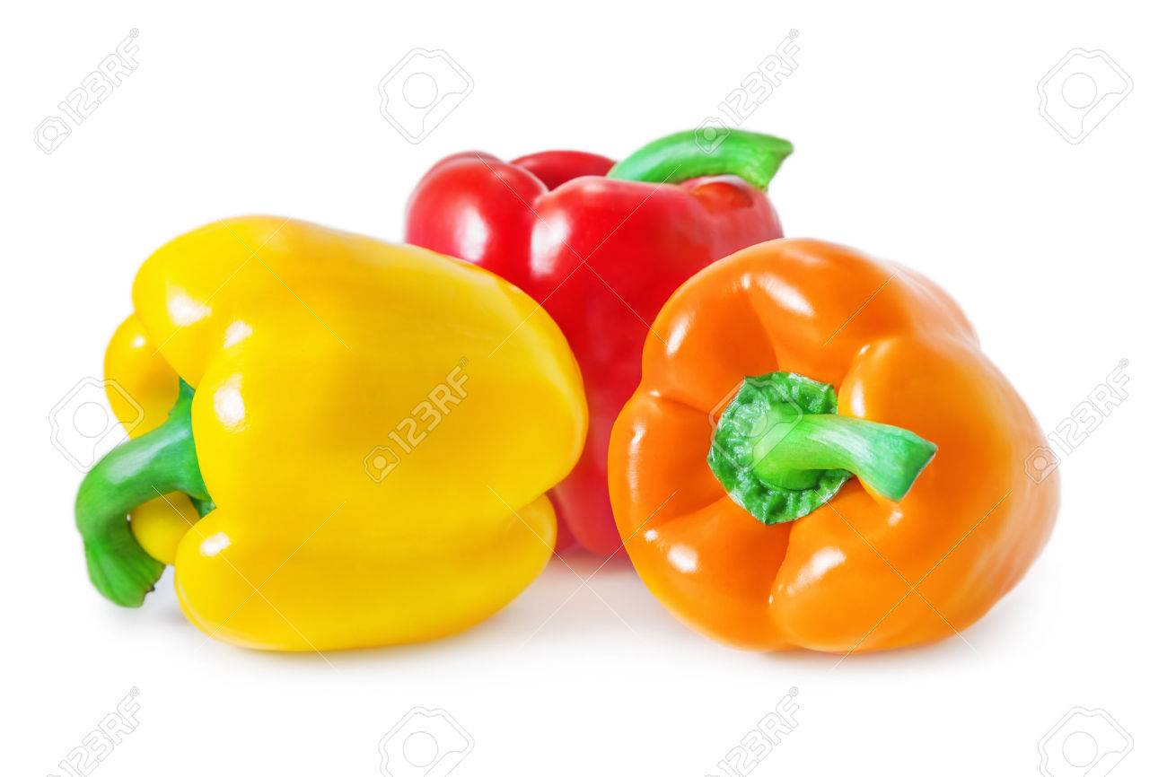 Bell peppers isolated on white - 60682398 Bell peppers isolated on white - 60682398