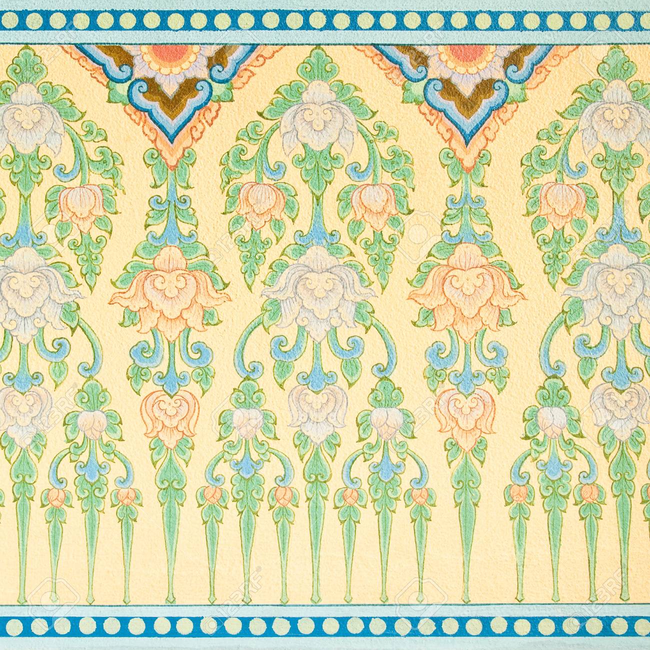 Arte Tradicional Tailandes Estilo De Pintura En La Pared Del