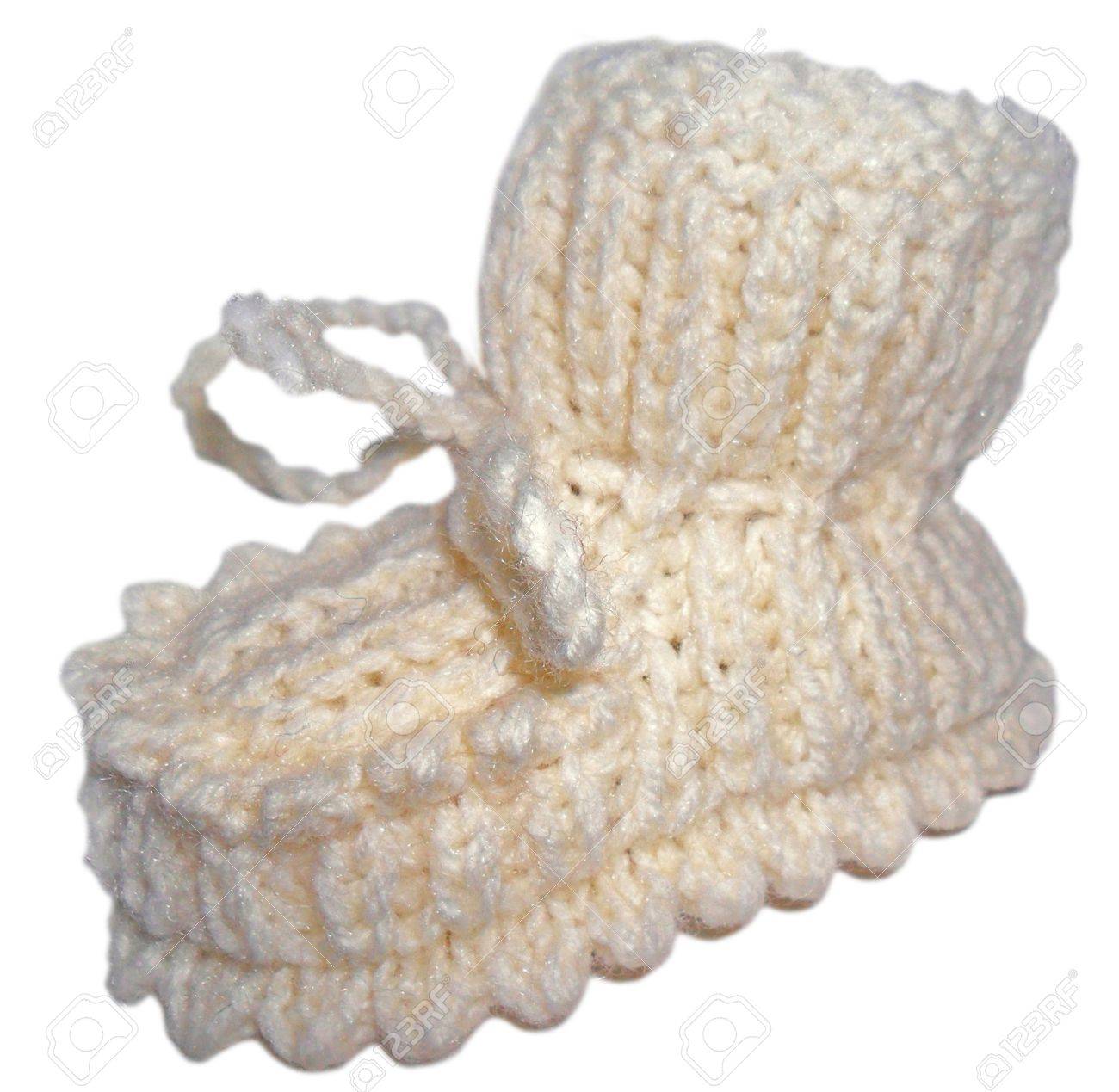 hand knitted baby booties