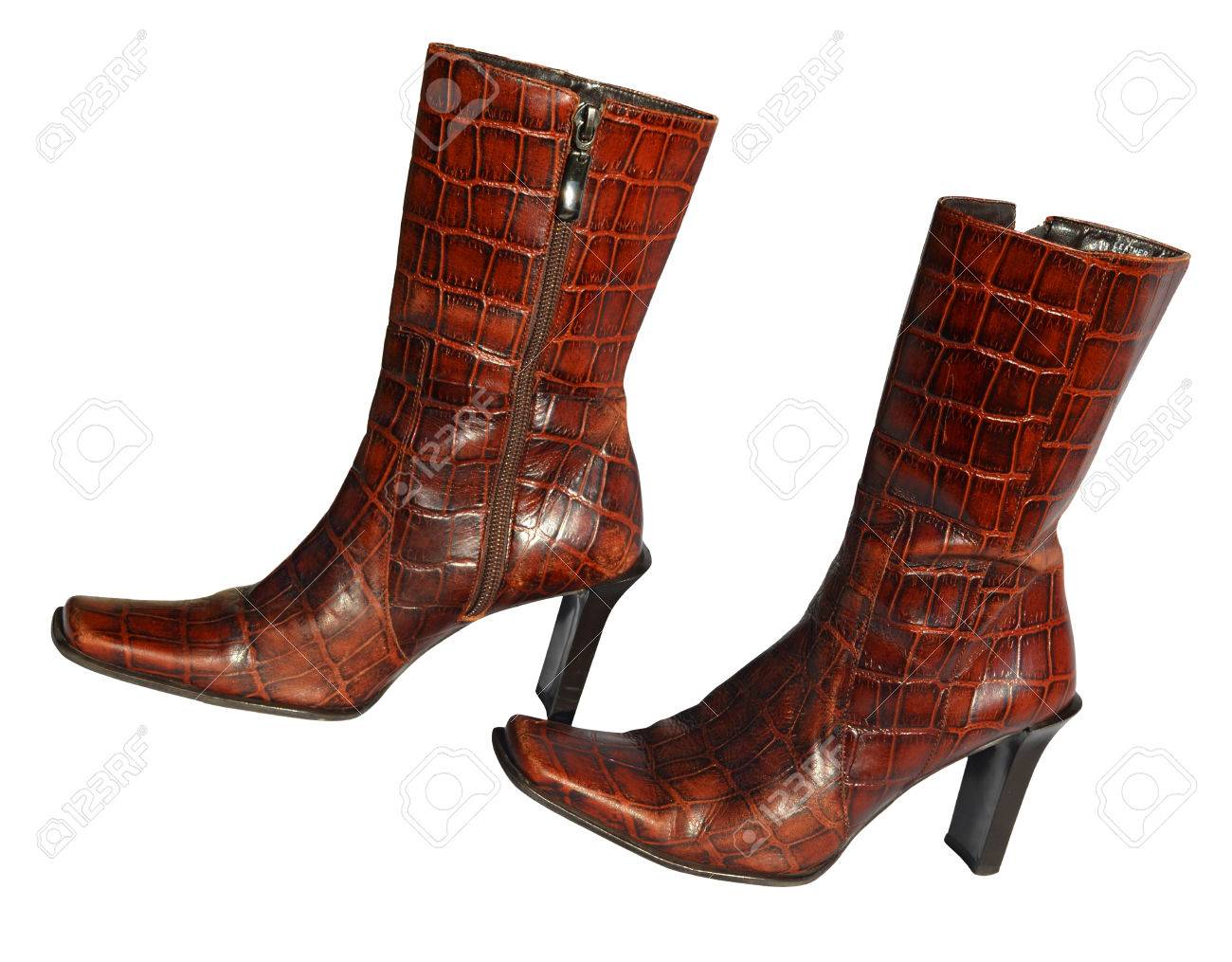 crocodile leather boots