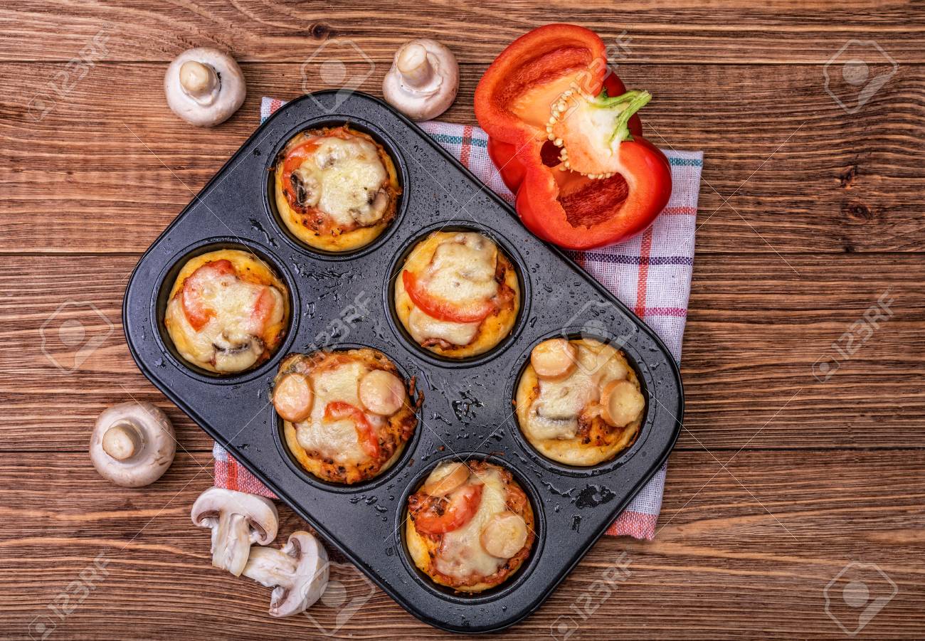 deep dish pizza cupcakes stock photo picture and royalty free