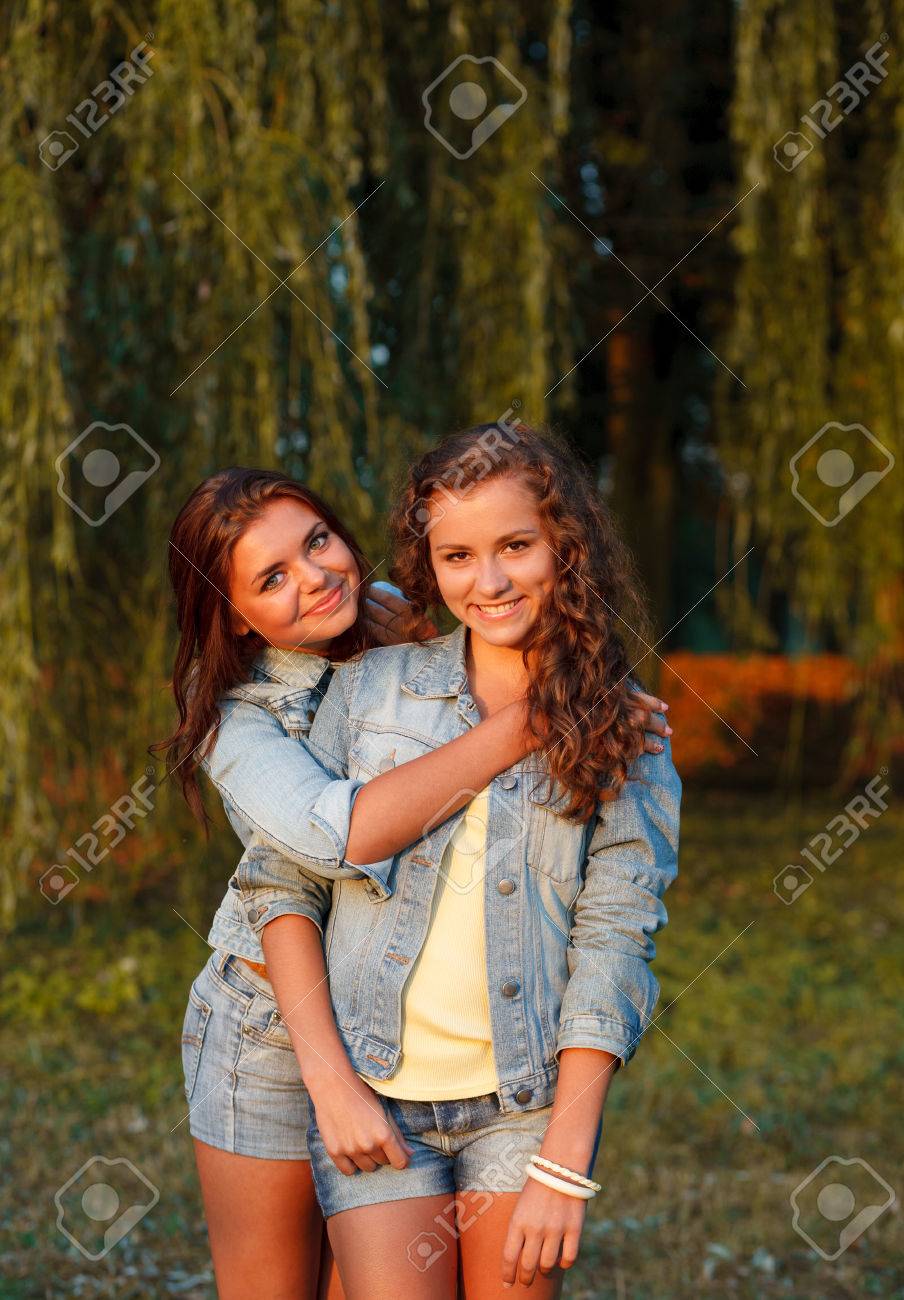 Teen Girls Hugging