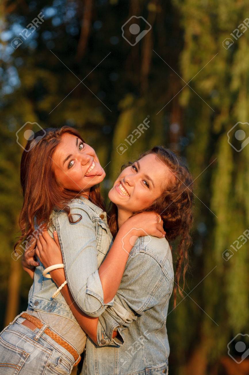 Teen Girls Hugging