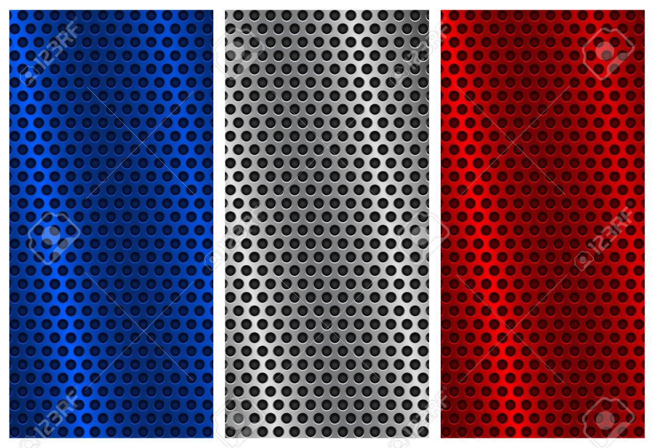metal perforated backgrounds blue silver and red flyer templates