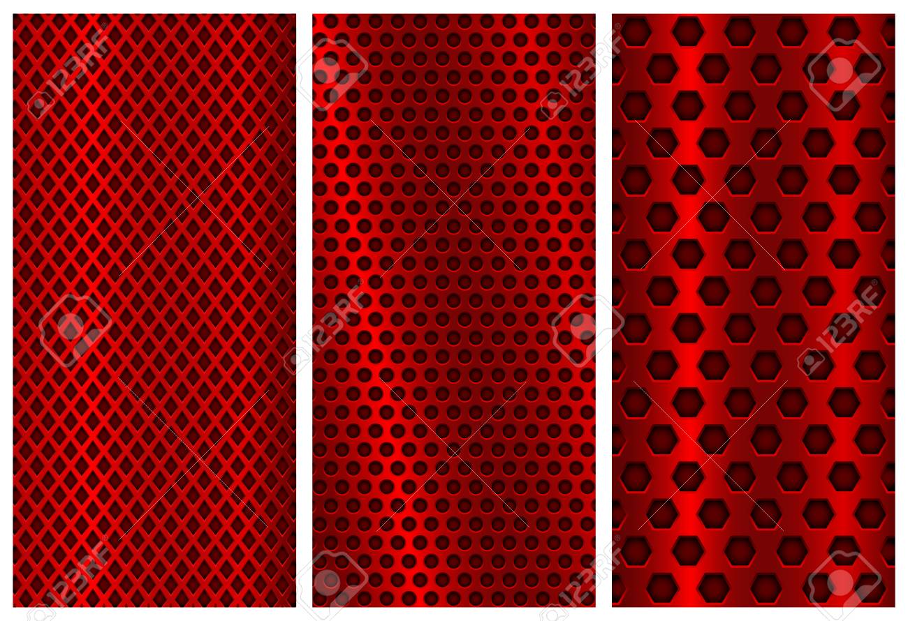 red metal perforated patterns brochure design templates steel