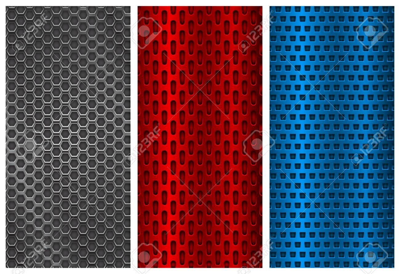 metal perforated patterns blue silver and red flyer templates