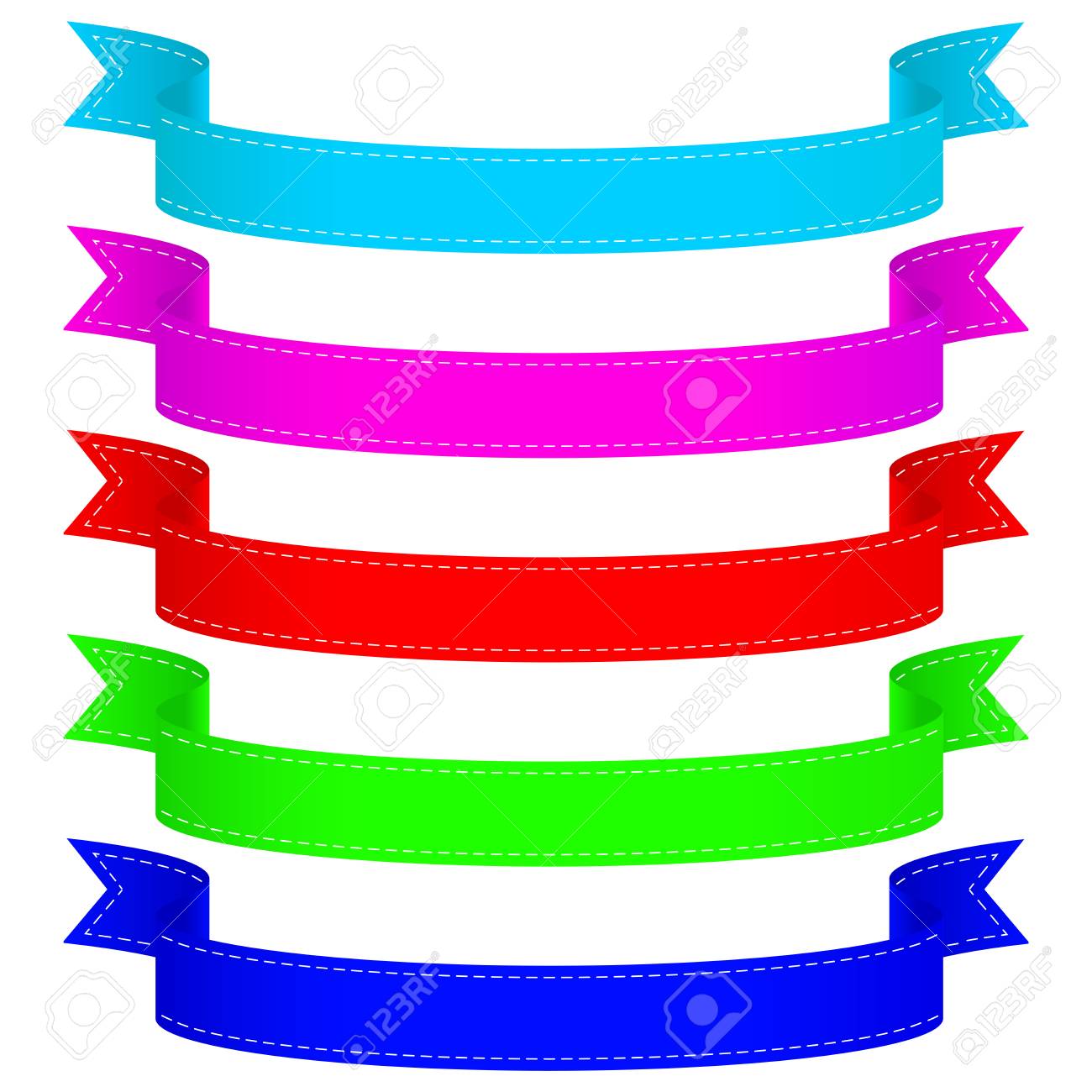 ribbon stickers colorful set