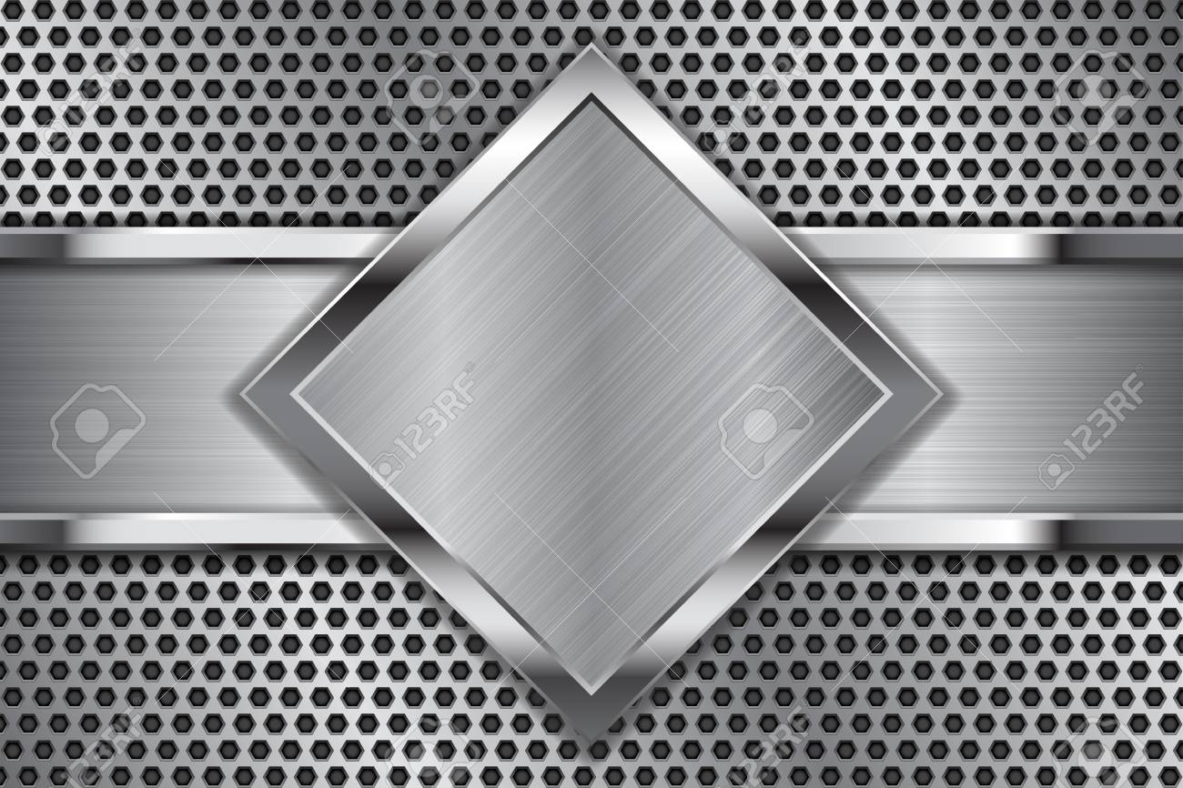 金属の背景 穿進テクスチャベクトルイラストにブラシ付き鉄板 のイラスト素材 ベクタ Image