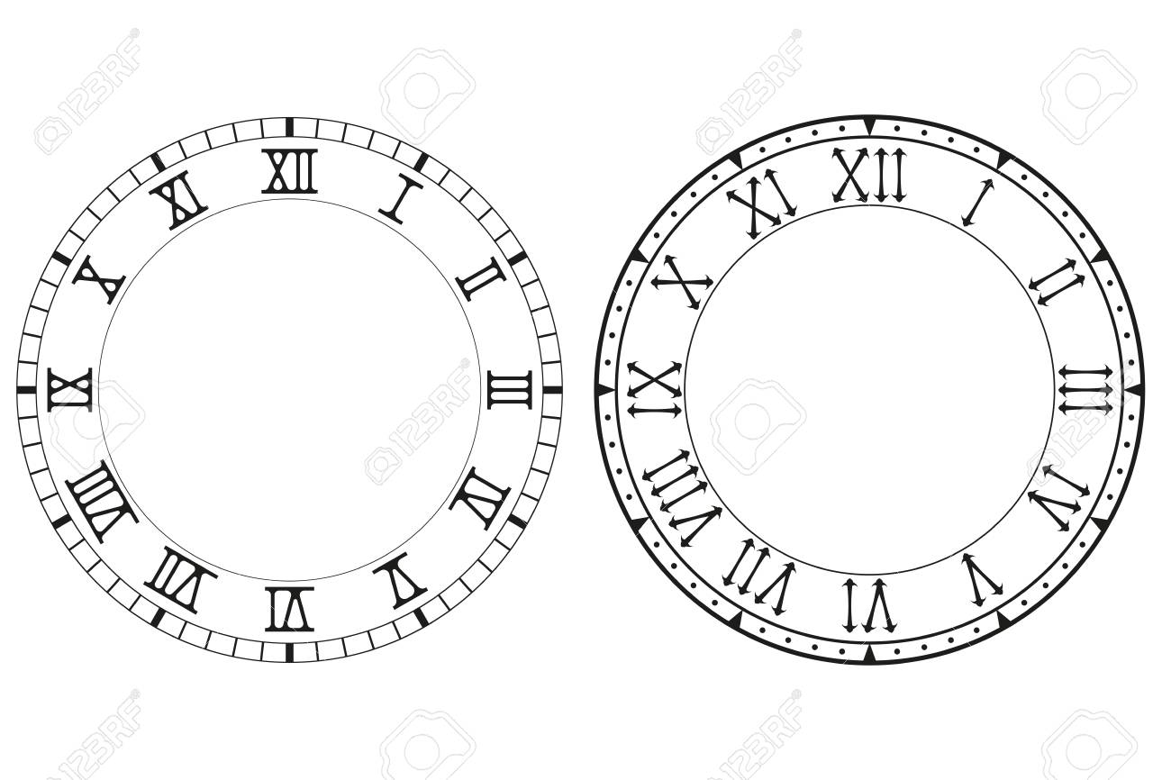 123rf Numeros Romanos Para Reloj Reloj Con Numeros Romanos Para