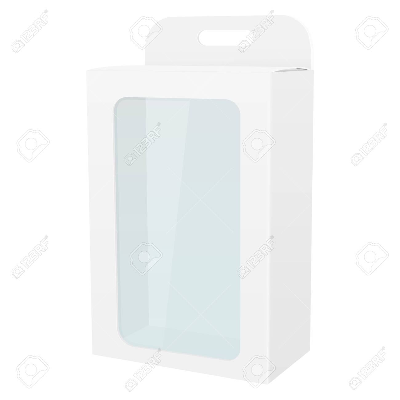 Download Packaging Mock Up White Display Box With Transparent Window Royalty Free Cliparts Vectors And Stock Illustration Image 123043354
