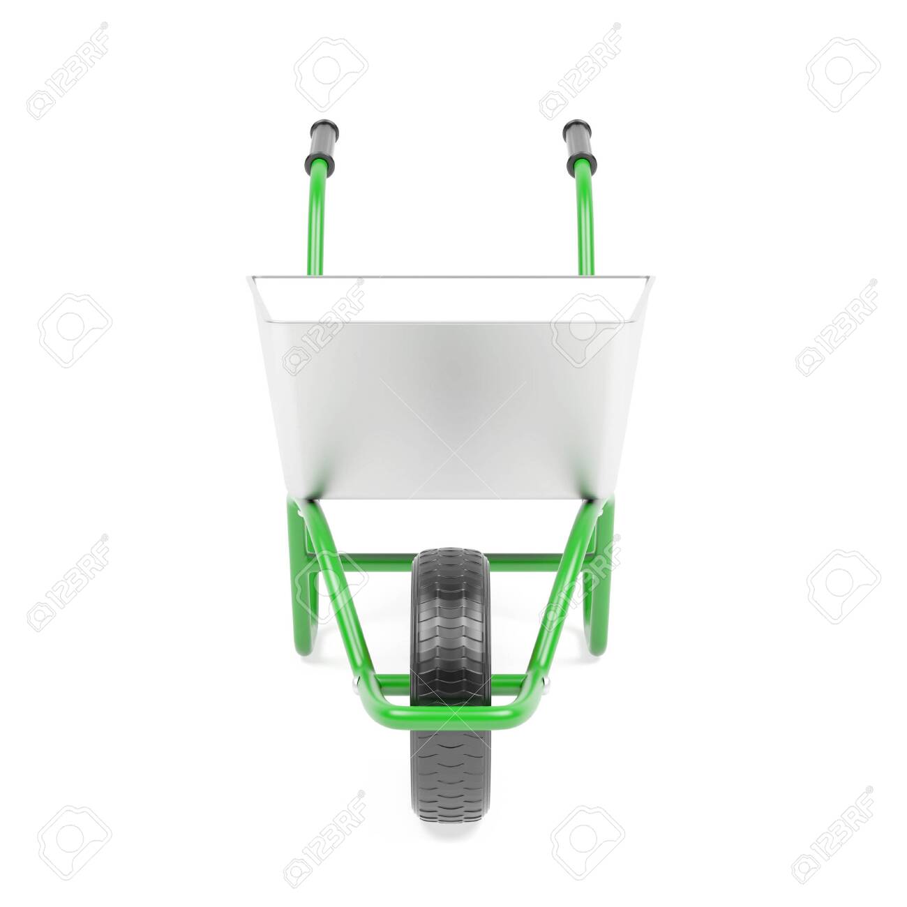 Metal garden barrow. 3d rendering illustration isolated on white background - 150686564 Metal garden barrow. 3d rendering illustration isolated on white background - 150686564