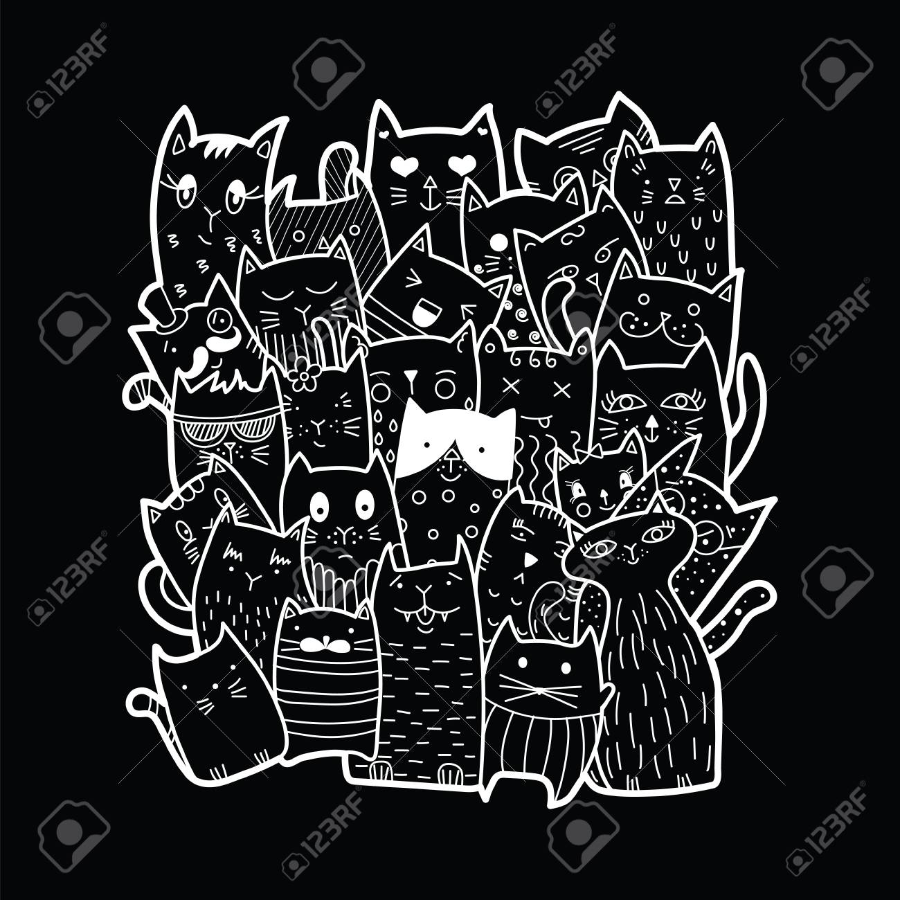 かわいい猫 落書きスタイル 教科書 ポスター T シャツ プリント漫画文字を描画に使用できます のイラスト素材 ベクタ Image かわいい猫 落書きスタイル 教科書 ポスター T シャツ プリント漫画文字を描画に使用できます のイラスト素材 ベクタ Image