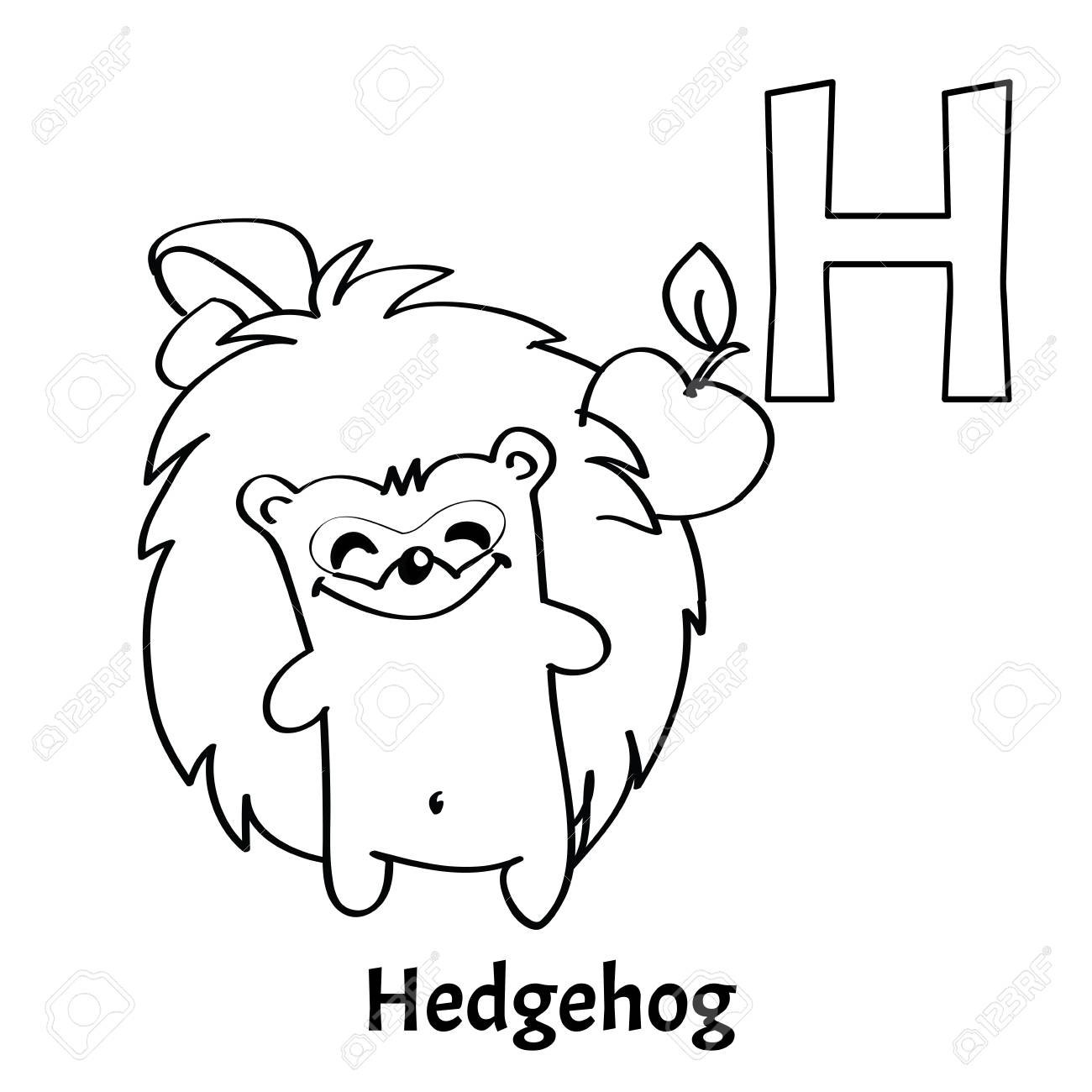 Download Vector Alphabet Letter H Coloring Page Hedgehog Royalty Free Cliparts Vectors And Stock Illustration Image 85879625