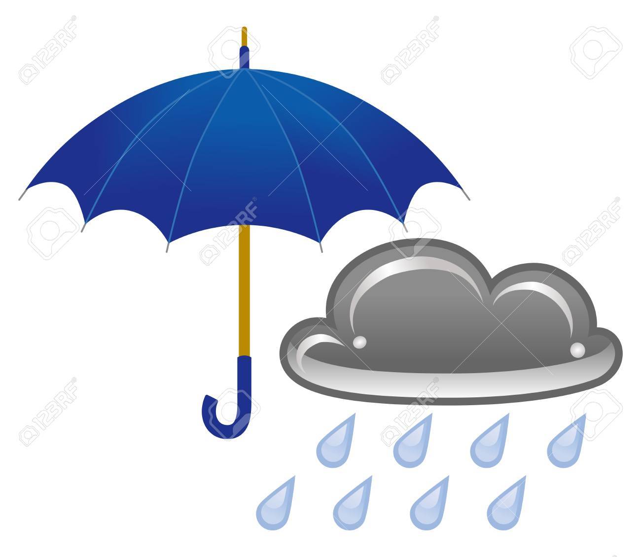 傘や雨の雲のイラスト素材 ベクタ Image 1127