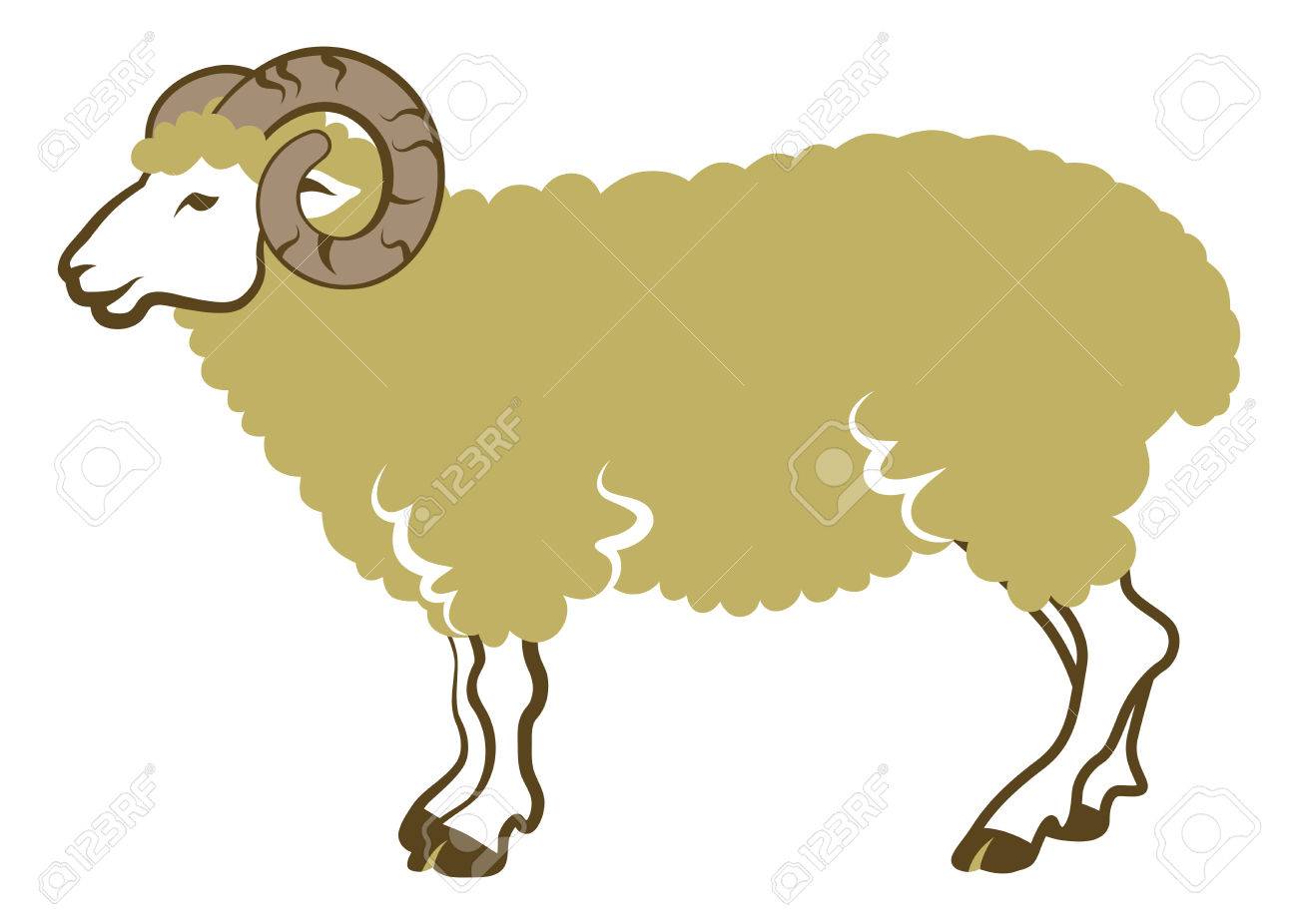 羊側ビュー クリップ アートのイラスト素材 ベクタ Image