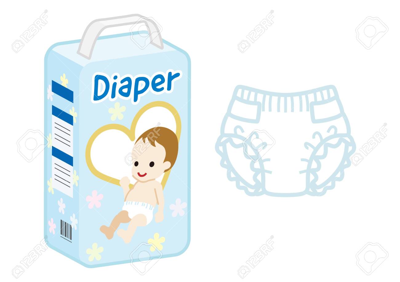 おむつセットのイラスト素材 ベクタ Image