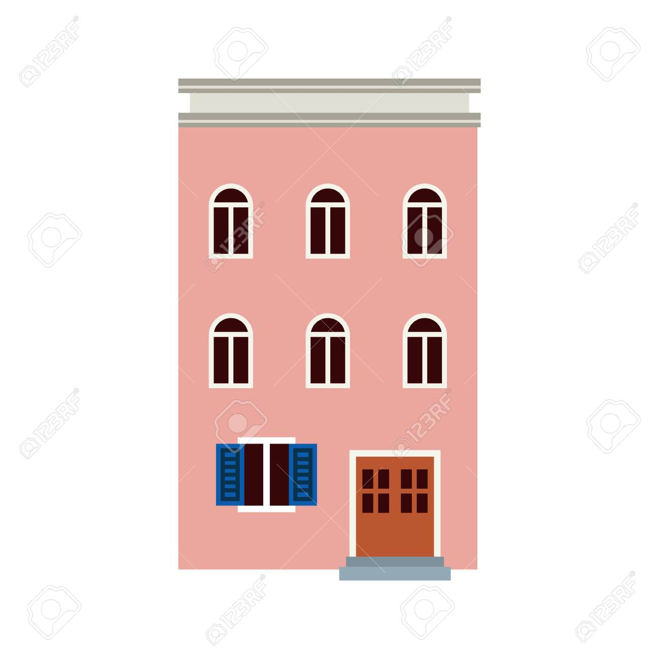 Retro Styled Apartment Clipart Icon - Pink Color Royalty Free SVG, Cliparts,  Vectors, And Stock Illustration. Image 141696314.