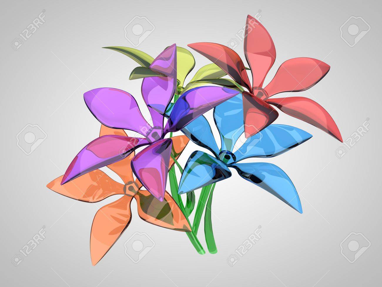 Bouquet De Fleurs Coloré Verre