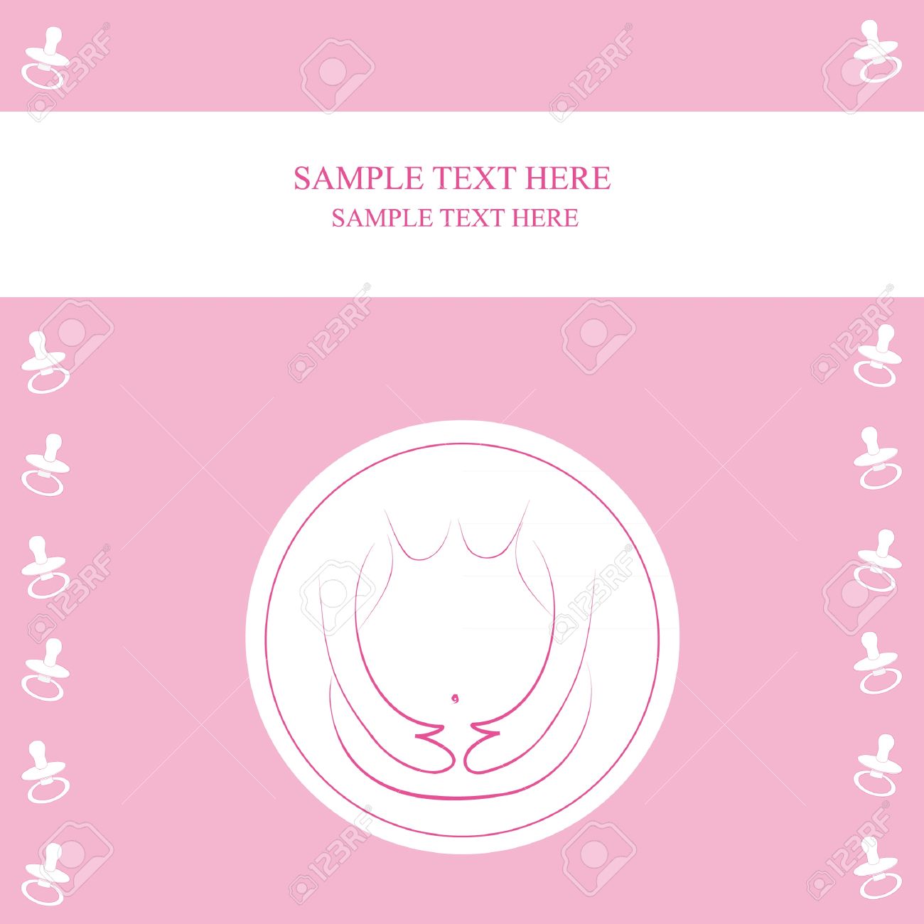 pregnancy announcement postcard baby girl royalty free cliparts