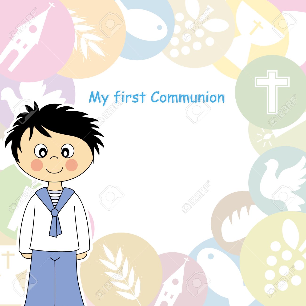 boy first communion invitation royalty free cliparts vectors and