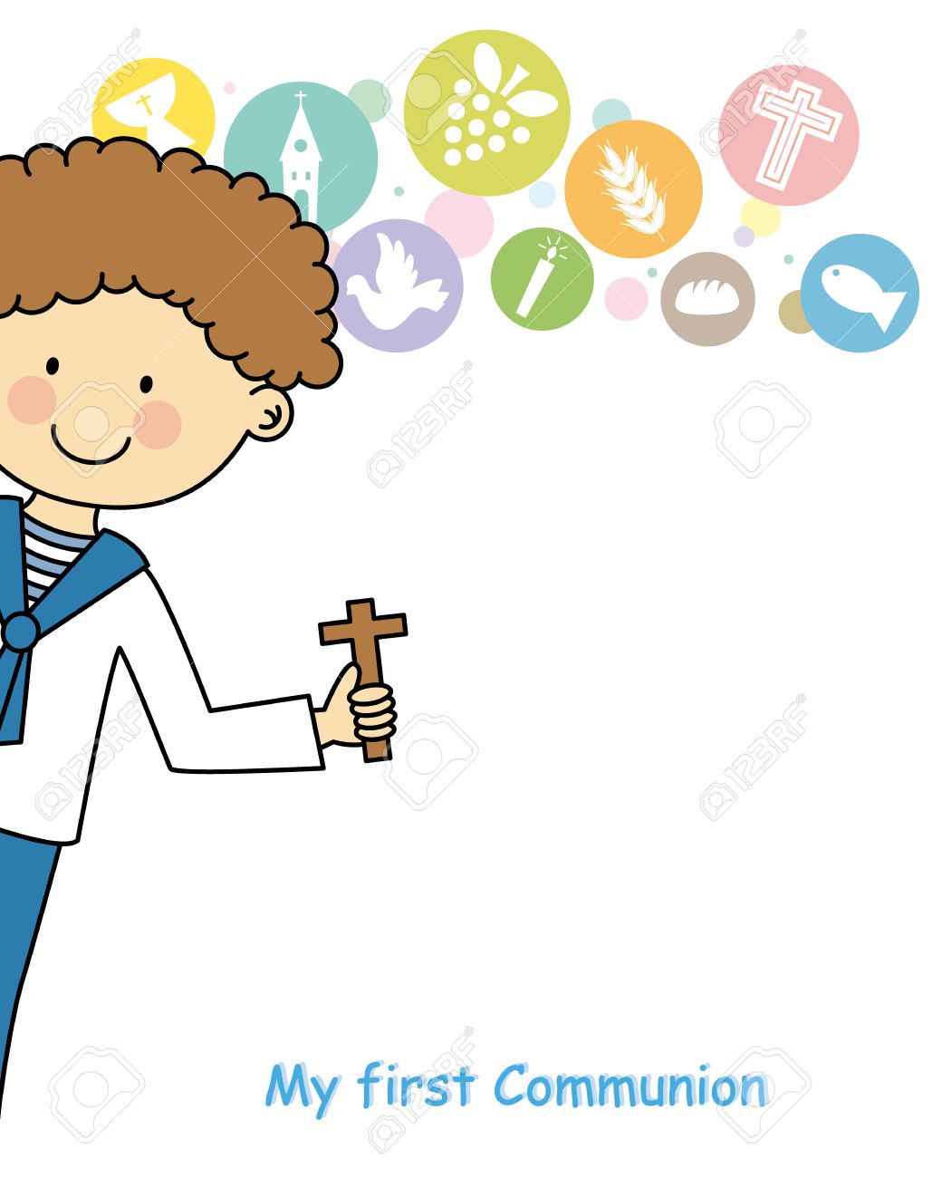 boy first communion invitation card royalty free cliparts vectors
