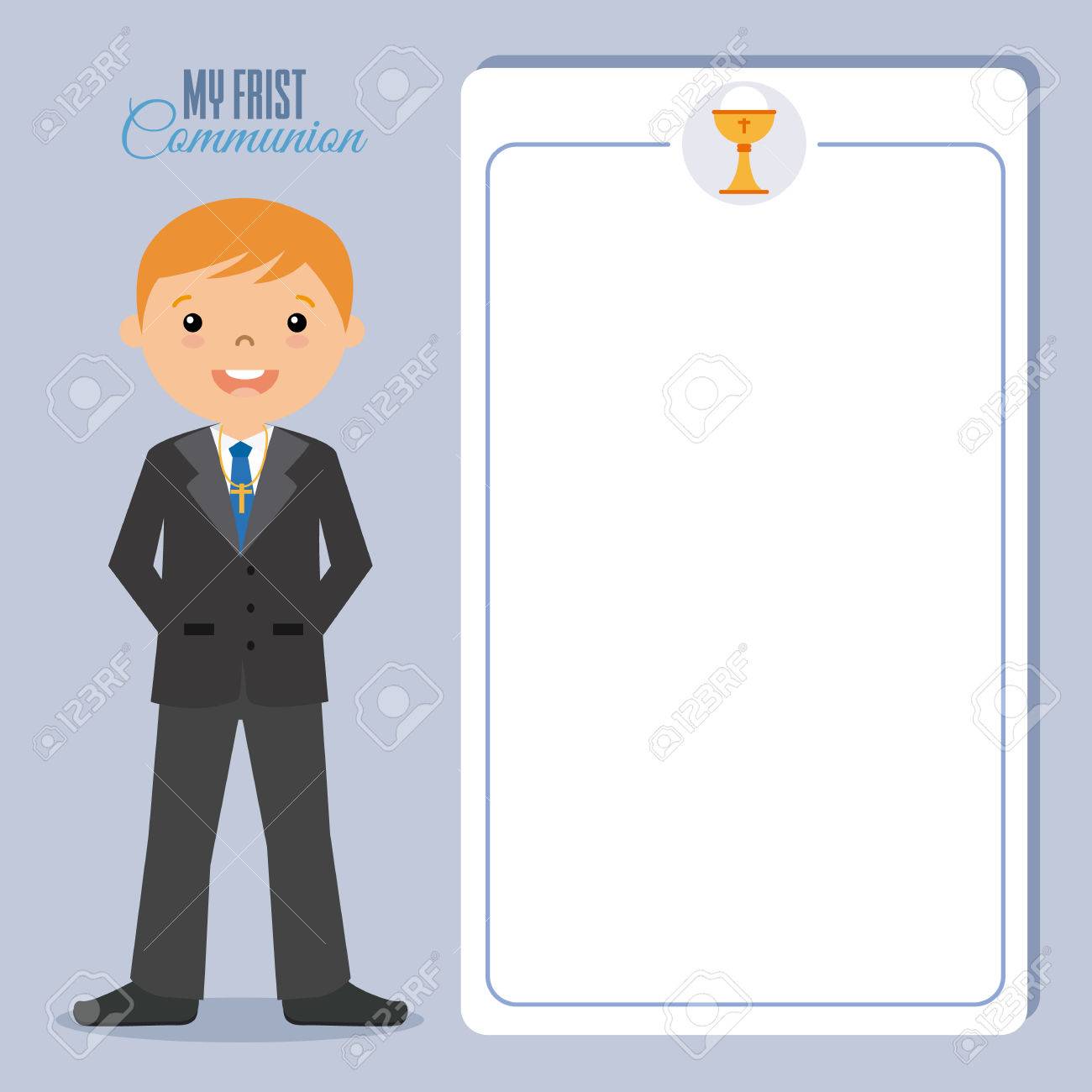 my boy first communion invitation space for text royalty free