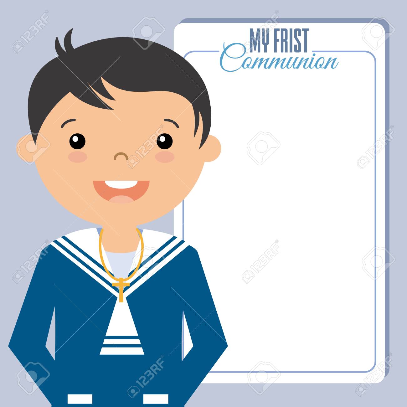 my boy first communion invitation space for text royalty free