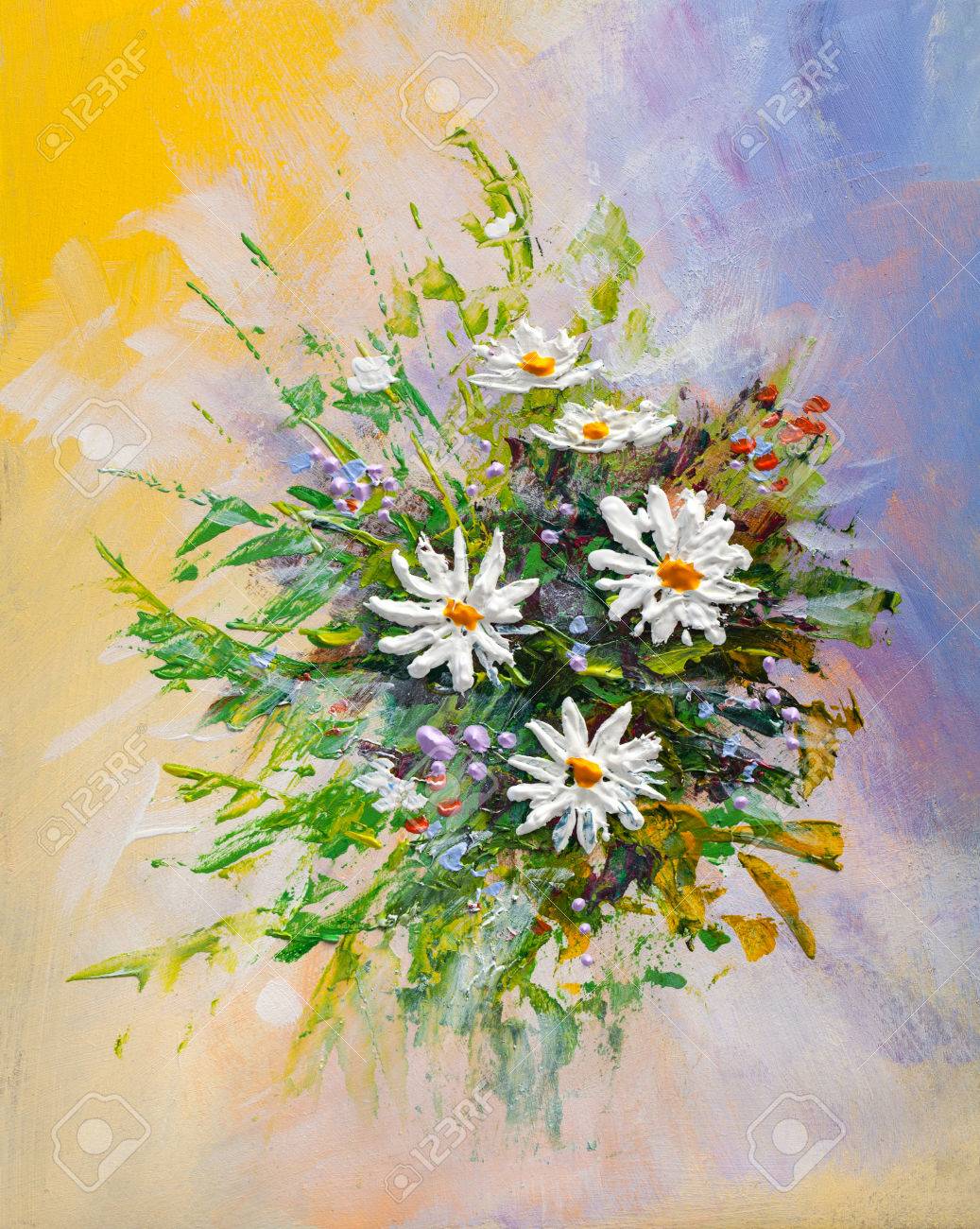 油絵花の花束 印象派のスタイルです の写真素材 画像素材 Image
