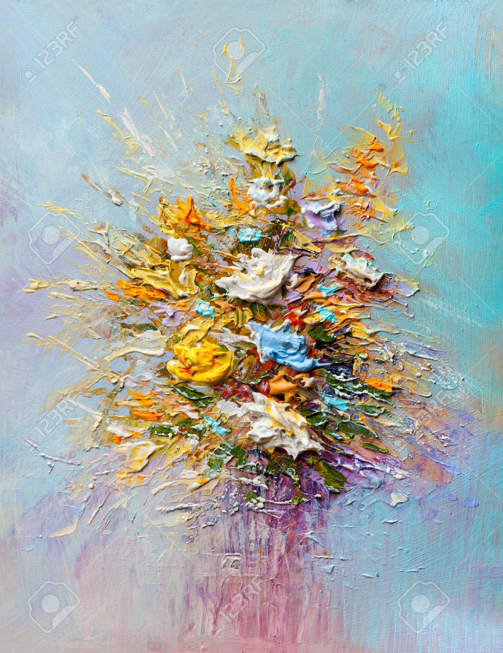 油絵花の花束 印象派のスタイルです の写真素材 画像素材 Image