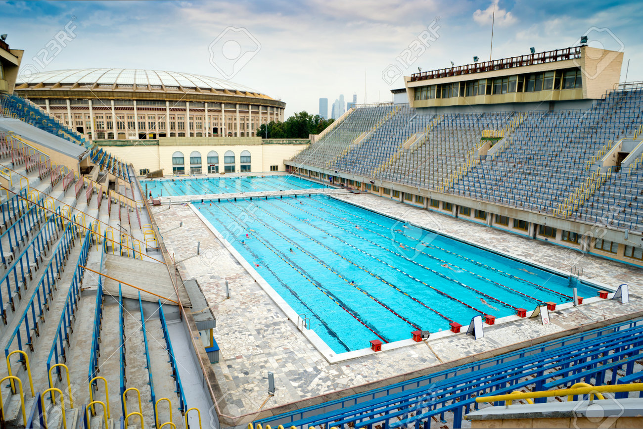 The Old Sports Swimming Pool In The Luzhniki Stadium In Moscow,.. Stock  Photo, Picture And Royalty Free Image. Image 21154846.