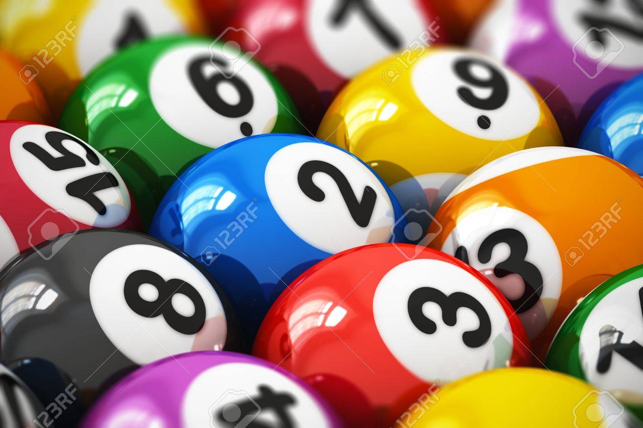 色のボールの選択フォーカス効果とアメリカのビリヤード ゲームの番号を持つマクロの表示 の写真素材 画像素材 Image