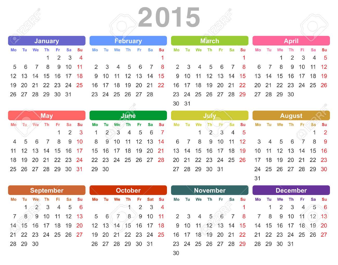 Color Vector Illustration Of 15 Year Annual Calendar Monday Royalty Free Cliparts Vectors And Stock Illustration Image Color Vector Illustration Of 15 Year Annual Calendar Monday Royalty Free Cliparts Vectors And Stock Illustration Image