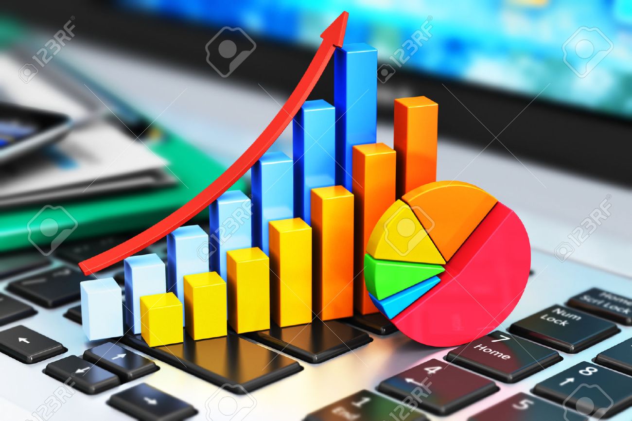 creative abstract mobile office stock exchange market trading